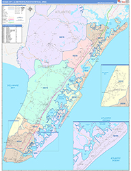 Ocean City Metro Area Wall Map Color Cast Style 2026